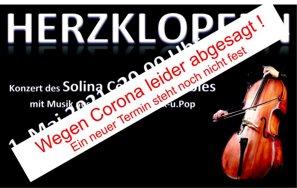 Cello-Konzert wegen Corona leider abgesagt